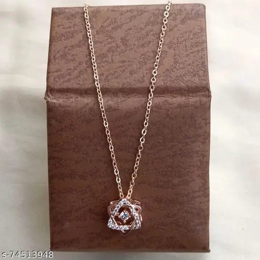 Add a Touch of Luxury with the Rose Gold American Diamond Pendant &amp; Chain! ✨