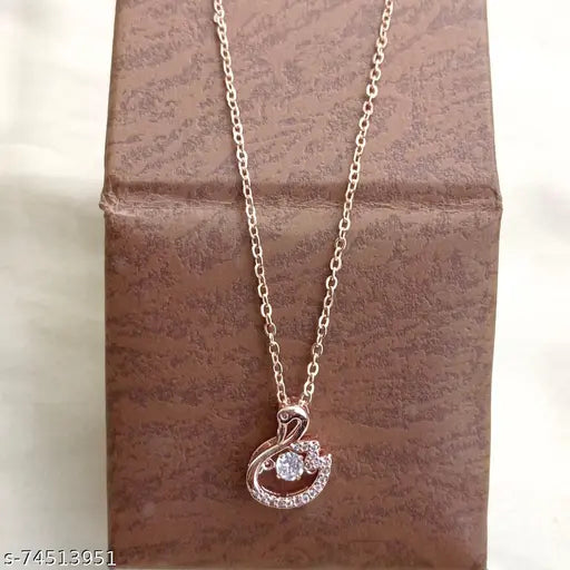 Add a Touch of Luxury with the Rose Gold American Diamond Pendant & Chain! 5✨