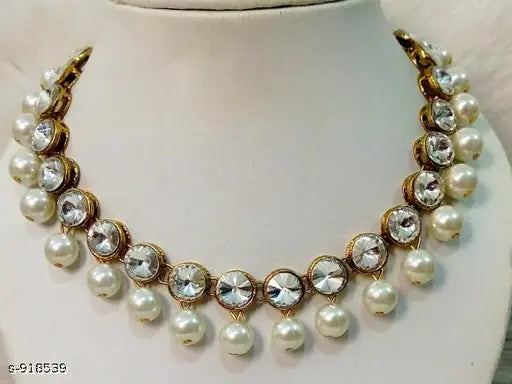 Trendy Alloy &j Kundan Beads Necklace Set