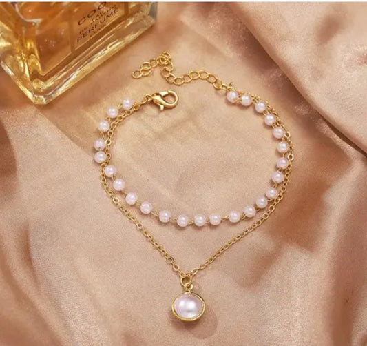 Pearl 🦪 Gold Plated double Layer Bracket