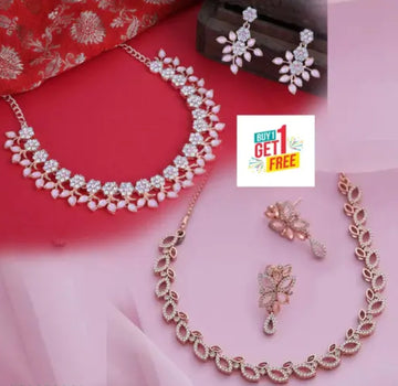 Cz Women necklace with Earings Jewellery Set