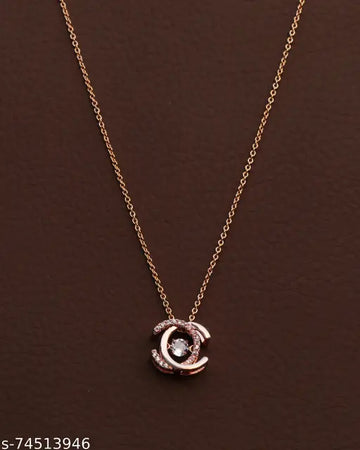 Add a Touch of Luxury with the Rose Gold American Diamond Pendant Chain! 4✨