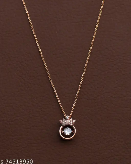 Add a Touch of Luxury with the Rose Gold American Diamond Pendant &amp; Chain! ✨1