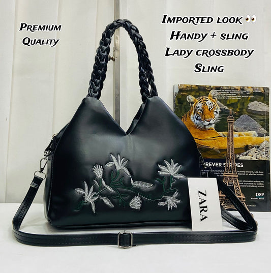 2 Main Zips & Back Zip Tote Bag | New Handle Design with Long Adjustable Strap