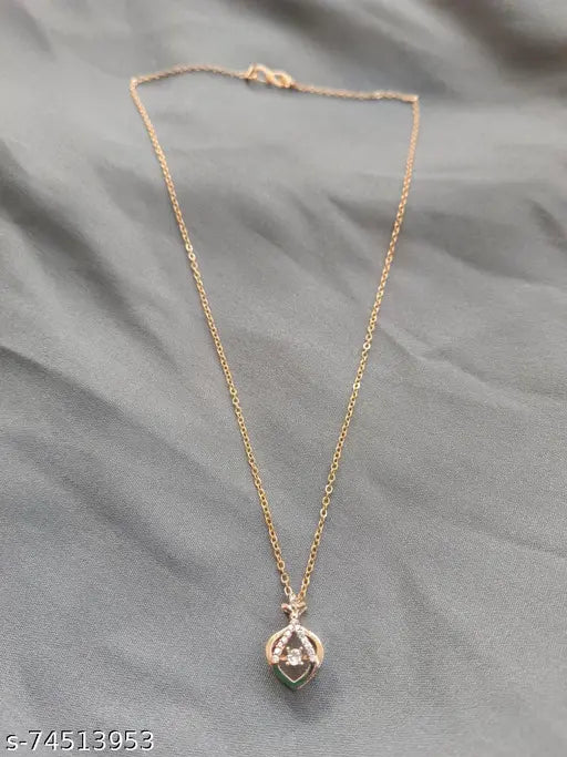 Add a Touch of Luxury with the Rose Gold American Diamond Pendant & Chain! ✨