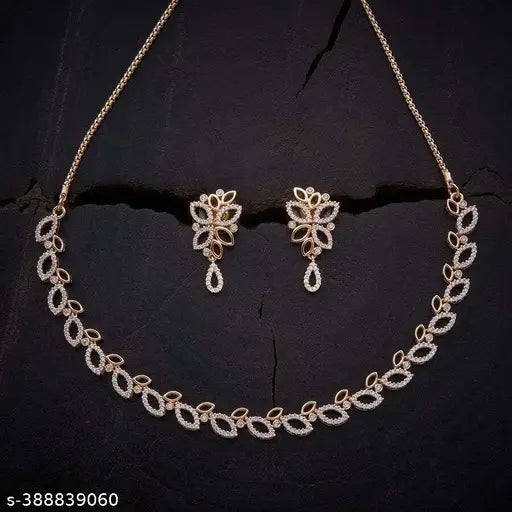 CZ Stone Necklace with Earring Women's Jewelry Set