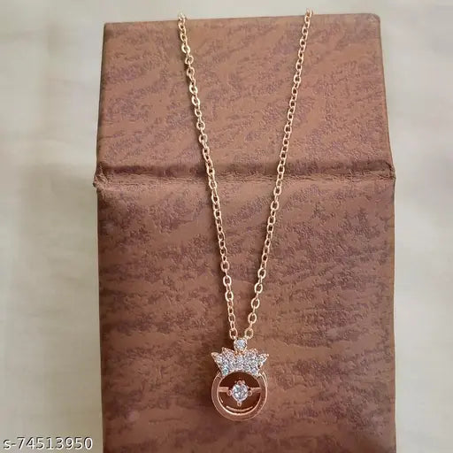 Add a Touch of Luxury with the Rose Gold American Diamond Pendant &amp; Chain! ✨1