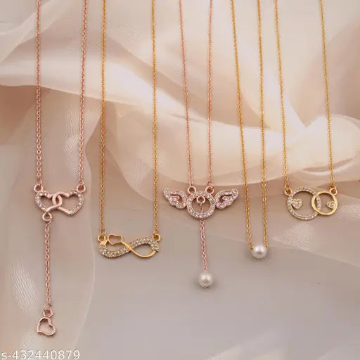 Shimmer in Style with the Beautiful Necklace Combo for Women &Girls! 1.1 ✨[Pack of 5]