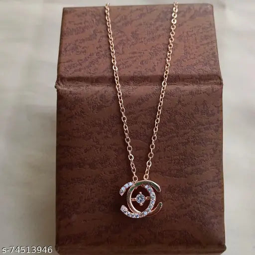 Add a Touch of Luxury with the Rose Gold American Diamond Pendant Chain! 4✨