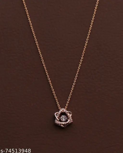 Add a Touch of Luxury with the Rose Gold American Diamond Pendant &amp; Chain! ✨