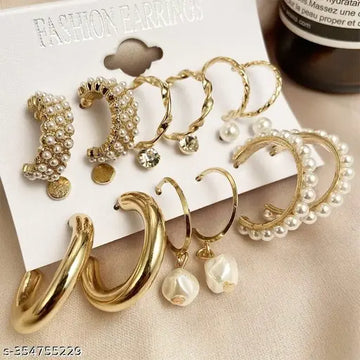 Elevate Your Style with Our Stylish Hoop Earrings [Pack of 6]