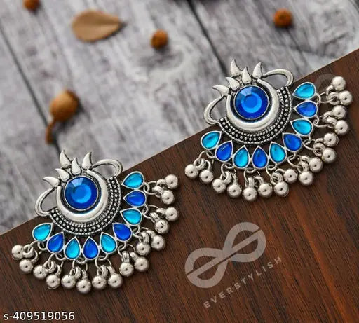 Combo of 4 Pair Latest Stylish Multicolor Oxidised Silver Combo Earrings