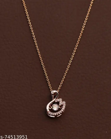 Add a Touch of Luxury with the Rose Gold American Diamond Pendant & Chain! 5✨