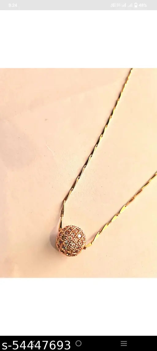 Sparkle in Elegance with the Rose Gold Plated Diamonds Round Shape Pendant with Chain! ✨