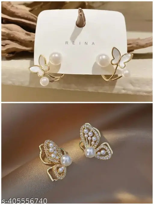 2 Korean Earrings for Women & Girls